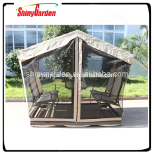 Merry christmas designer Outdoor swing garden gazebo inside rocking chair and table